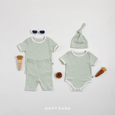 oottbebe/54. french ailet suit ( suit kokji hat ) set S(0-6M)-M(6-12M)