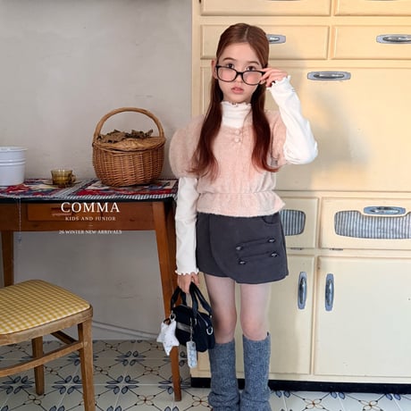 comma/32. shirring rayerd blouse 140-150