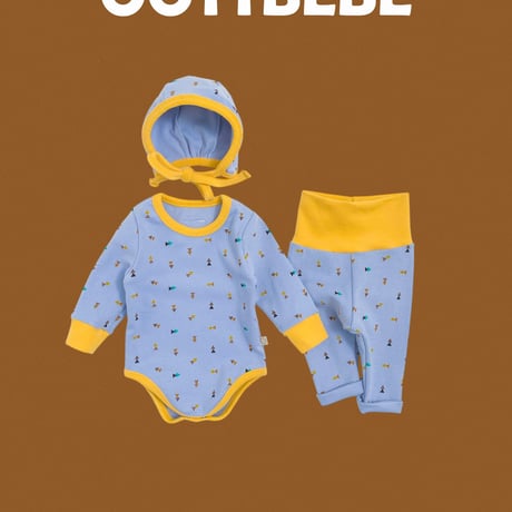 oottbebe/14. Triangle rectangle suit bonnet set S(0-6M)-M(6-12M)