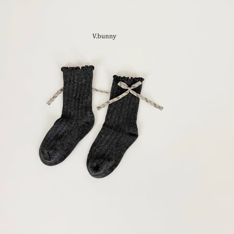 vbunny/37. ribbon lace socks set M(130-150)-XL(180-210)