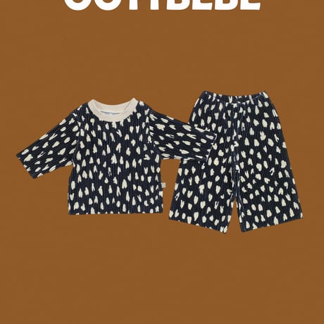 oottbebe/3. velvet leopard plitch updown set XS(0-1Y)-XL(4-5Y)