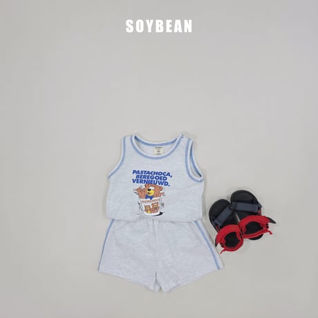 soybean/165. plan ) bear vintage updown set XS-XL