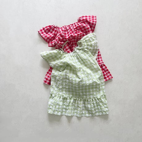 urbanrabbit/129. Seersucker Check One-piece JS-JM