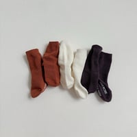 minirobe/47. Basic Waffle Socks 3Set XS-M