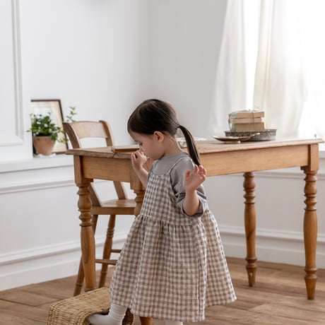 oatmeal/4. Molly check one-piece XS-XL