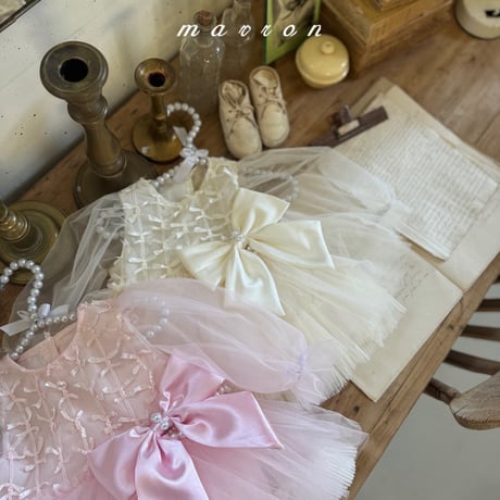 marron/65. pearl ribbon brooch FREE