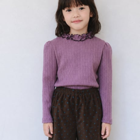 monatelier/20. amel two color fril T-shirt S-2XL
