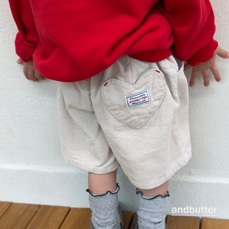 andbutter/22. Heart Pocket Corduroy Shorts JS-JM