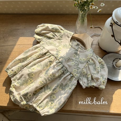milkbalm/8. rosa embroidery suit XS(-6M)-M(12M-18M)