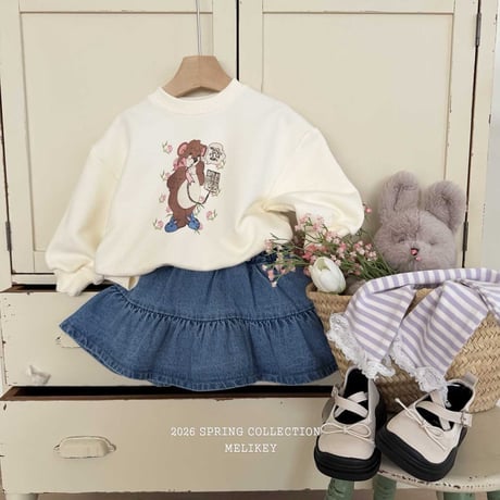melikey/62. denim fril skirt JS-JM