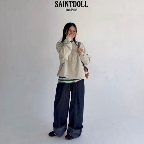 saintdoll/44. embroidery pig man-to-man ADULT