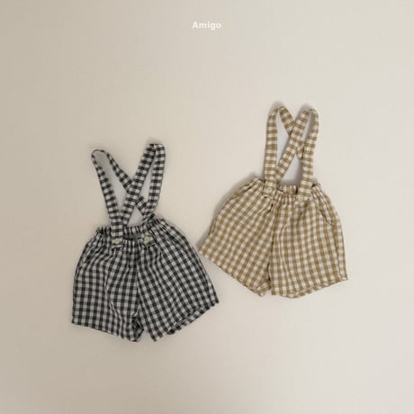 amigo/16. check overalls pants XS-XL