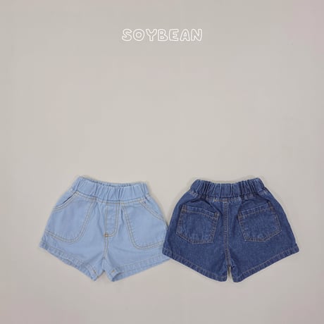 soybean/128. plan ) denim out pocket half pants JS-JM