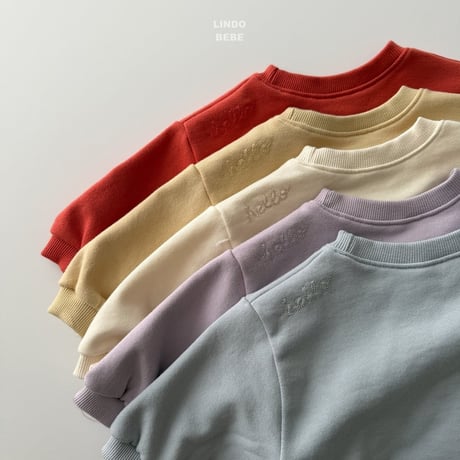 lindo/18. hello embroidery man-to-man 1(3M-6M)-3(12M-18M)