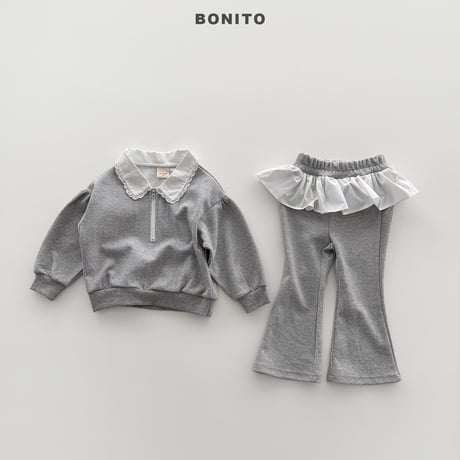 bonito/116. shirring collar zipup set 12M-XL