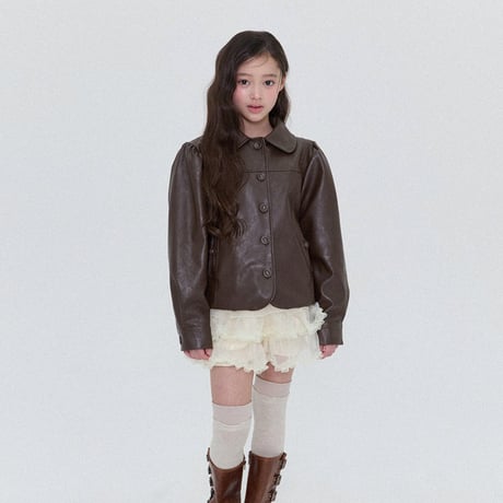 forkchips/80. teddy ledder jacket M-XL