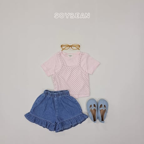 soybean/68. plan ) denim fril 3bu ( pants JS-JM