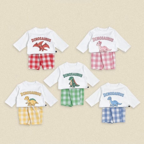 oottbebe/44. plan ) dinosaur updown set XS(0-1Y)-XL(4-5Y)