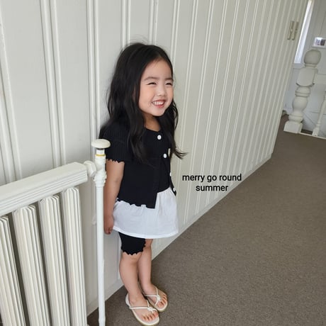 merrygoround/36. half t 3 set cardigan XS-2XL