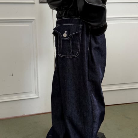 ellymolly/45. flap denim pants 5-11