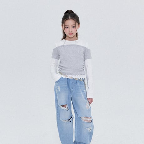 forkchips/2. high old style denim pants JS-JXL