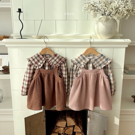 ohho/15. check fril collar blouse S-2XL