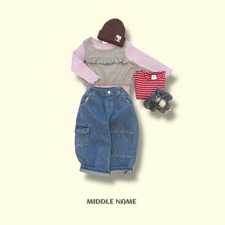 middlename/6. flower fril bustier S(S-M)-L(JS-JM)