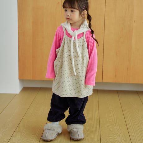 hans/17. velvet dot one-piece XXS-JS