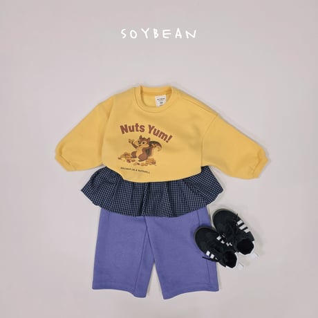 soybean/66. check pumpkin wide pants JS-JM