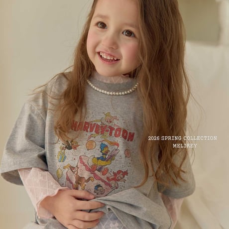melikey/5. ribbon mesh T-shirt XS-XL