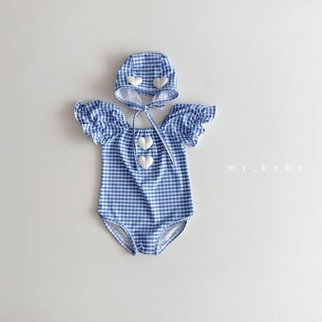 mybebe/6. heart motive shirring swimsuit S-L