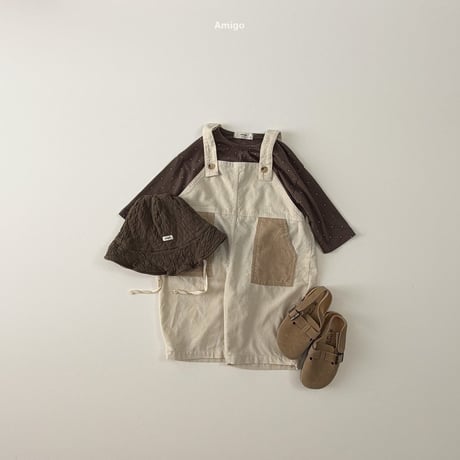 amigo/7. corduroy two color overalls  XS-XL