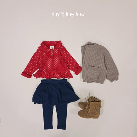 soybean/145. dot fril T-shirt XS-XL