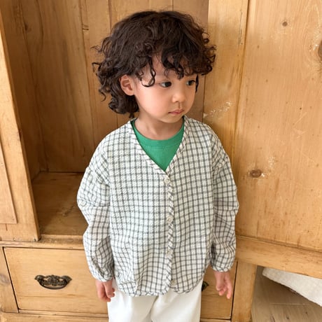 tinyhiker/2. cotton check cardigan XS-XL