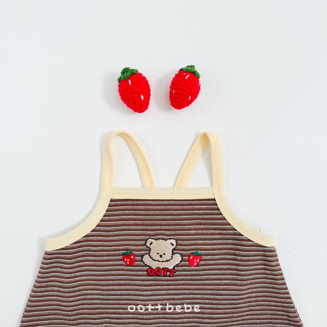 oottbebe/66. strawberry choco suit S(0-6M)-M(6-12M)