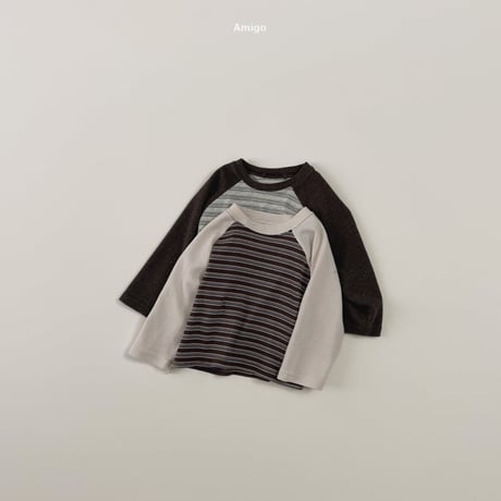 amigo/27. stripe raglan  XS-XL