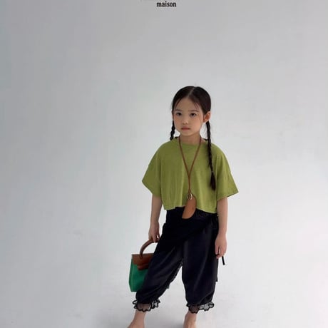 saintdoll/25. linen crop T-shirt S-XL