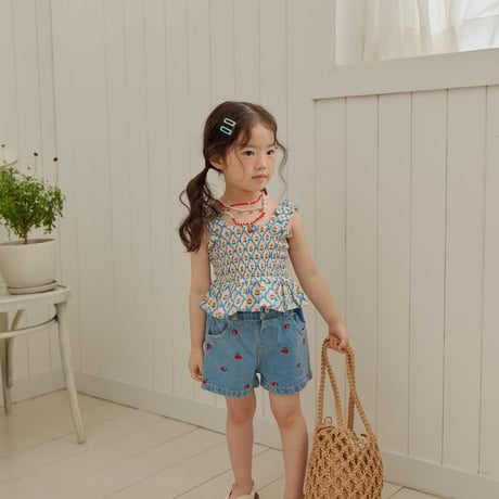 melikey/53. cherry ribbon turking blouse XS-XL