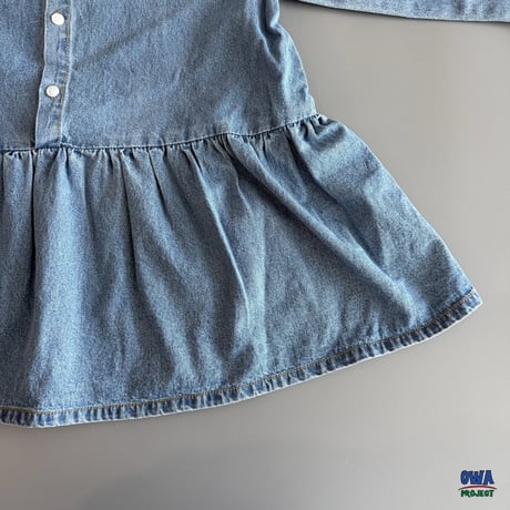 owa/47. denim shirring one-piece S-XL