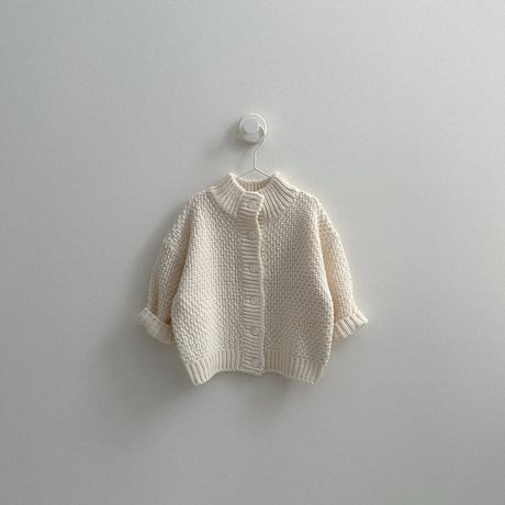 minirobe/36.  Waffle High-Neck Cardigan  S-XL