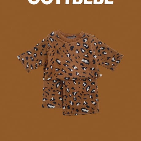 oottbebe/31. leopard knit setup ( knit pants ) set XS(0-1Y)-XL(4-5Y)
