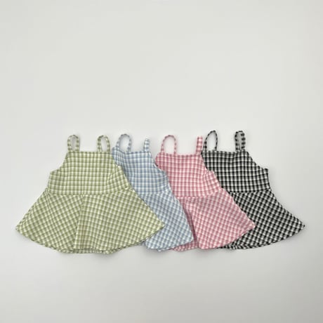 haroharo/89. sweet check bustier S-XL