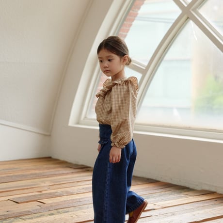 monatelier/18. check fril blouse S-2XL