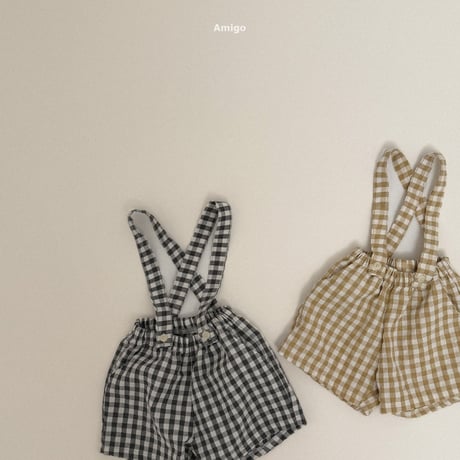 amigo/16. check overalls pants XS-XL