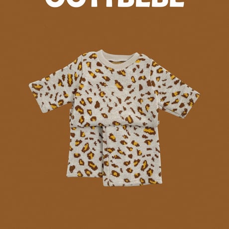 oottbebe/31. leopard knit setup ( knit pants ) set XS(0-1Y)-XL(4-5Y)
