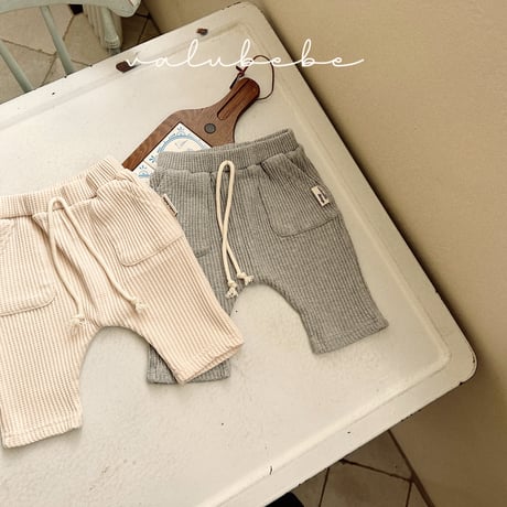 valubebe/14. wide waffle baggy pants 6M-18M
