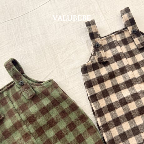 valubebe/6. amond check overalls pants 6M-S