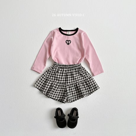 vividi/158. ribbon heart span T-shirt JS-JM