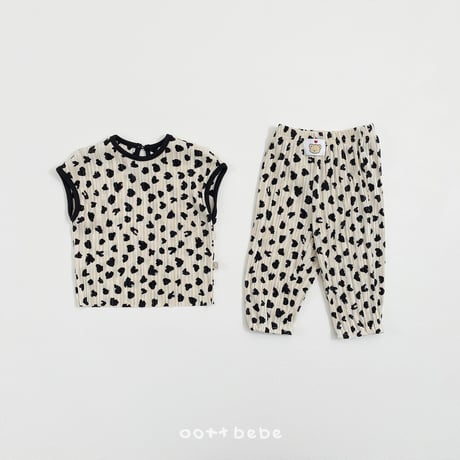 oottbebe/35. peuty leopard plitch ( kids ) updown set XS(1-2Y)-XL(6-7Y)
