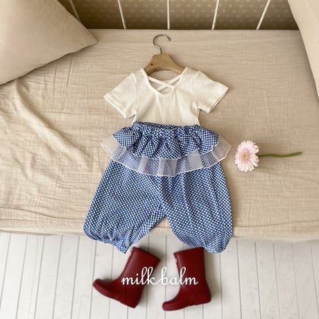 milkbalm/26. check fril pants XS-XL